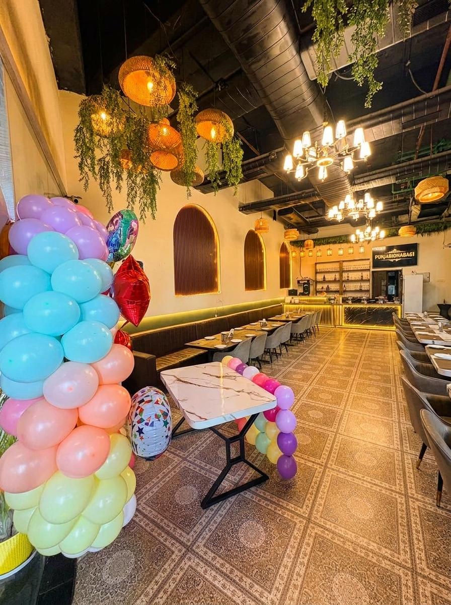 Restaurant interior ready for a celebration